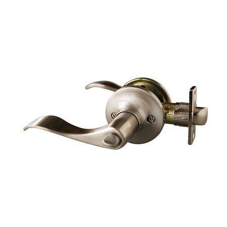 Design House Satin Nickel Privacy Bed/Bath Door Lever with Universal 6-Way Latch 727958